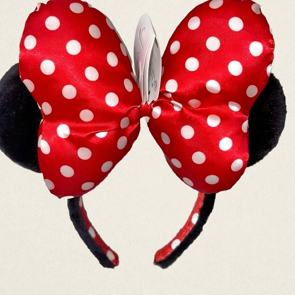 Minnie Mouse Disney Red and White Polka Dot Bow Ears - Picture 3 of 4